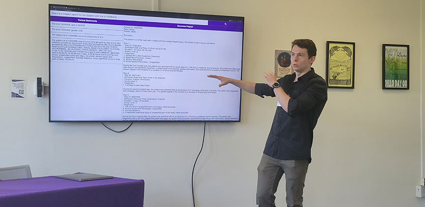 Cameron Barrie, computer science PhD student, presents a method for truth-based language models.